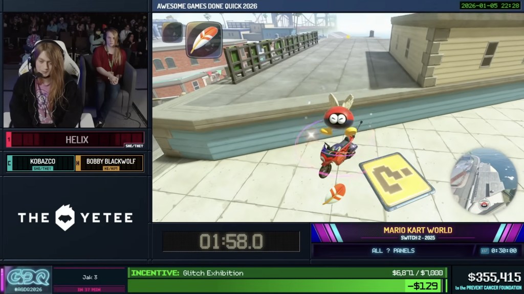 Mario Kart World Speedrun Showcases with Free Roam Magic at AGDQ
